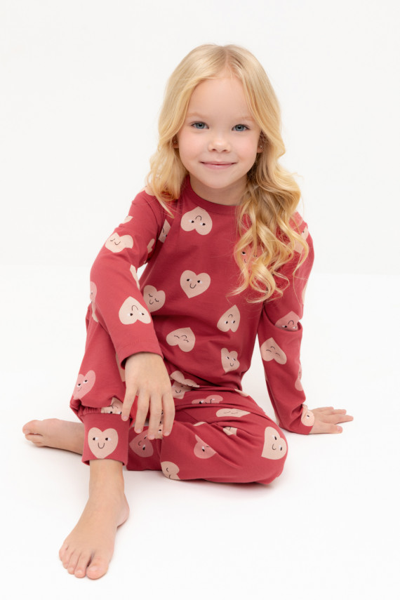 Пижама для девочек CROCKID К 1561 цвет - бордовый 1099₽