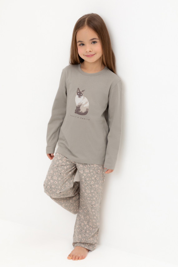 

Пижама для девочек CROCKID, К 1623, цвет - хаки, Пижама