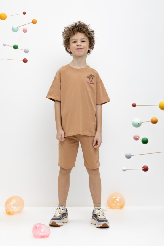 

Шорты для мальчика для мальчиков CROCKID, КР 400610, цвет - коричневый, Шорты для мальчика