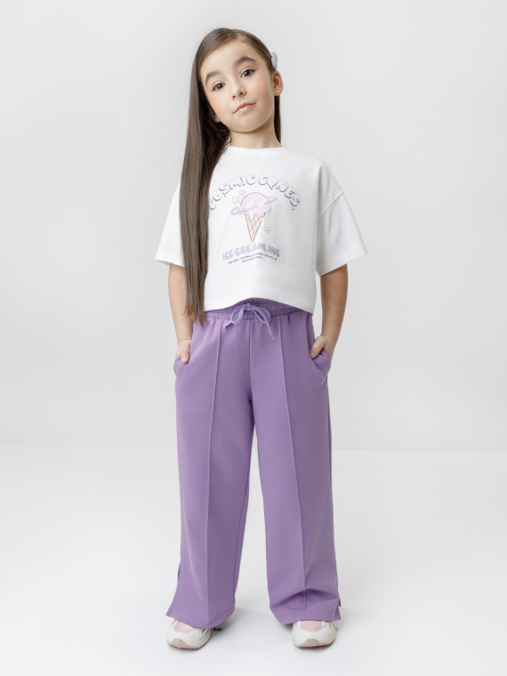 

Брюки для девочек CROCKID, КР 400901, цвет - фиолетовый, Брюки