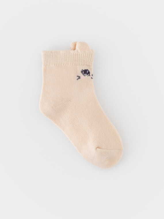 

Носки короткие детские для девочек CROCKID, К 9644/3 ФВ, цвет - бежевый, Носки короткие детские