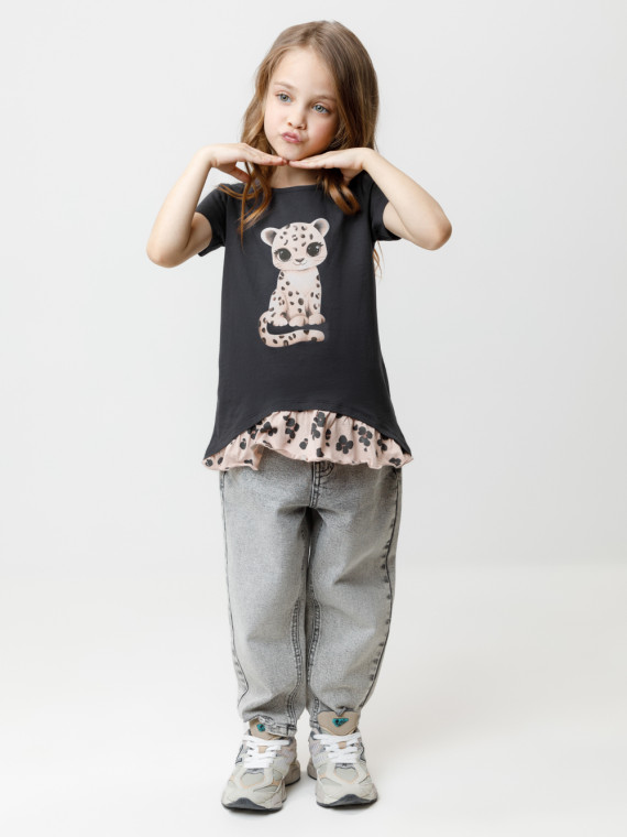 

Блузка для девочек CROCKID, КР 302862, цвет - темно-серый, Блузка