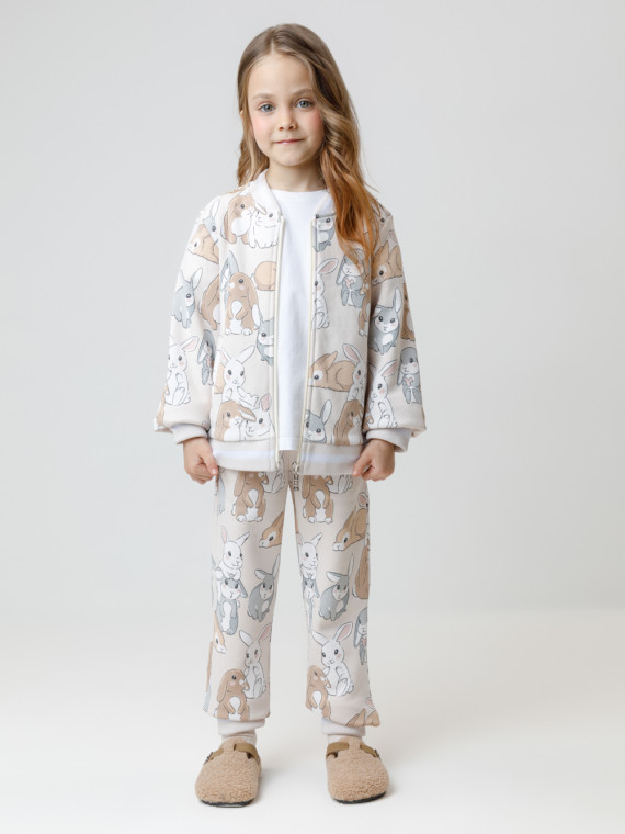 

Брюки для девочек CROCKID, КР 400885, цвет - бежевый, Брюки