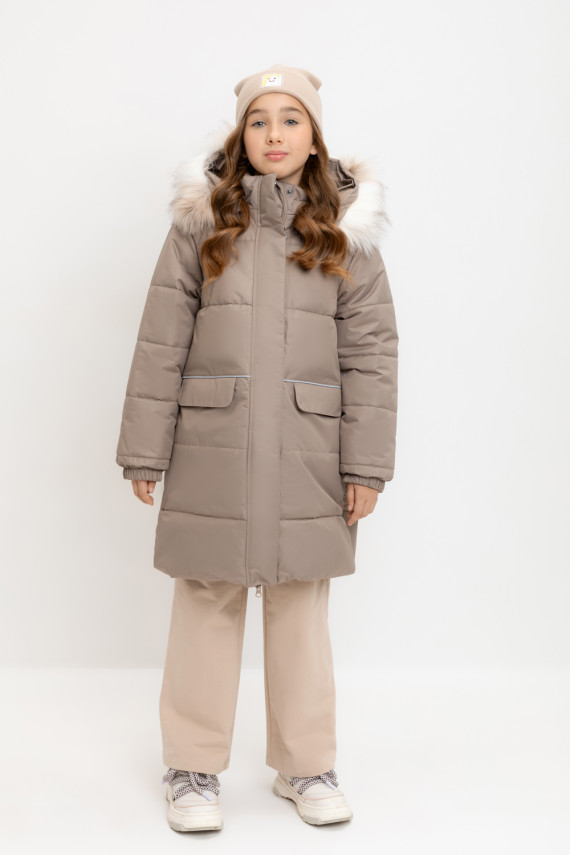 Пальто для девочек CROCKID ВК 380945 УЗГ цвет - коричневый 4999₽