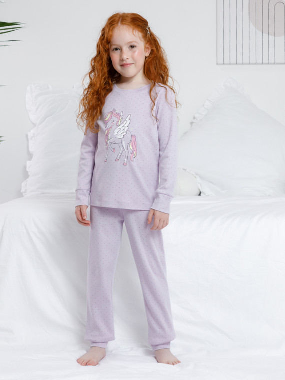 

Пижама для девочек CROCKID, К 1621, цвет - фиолетовый, Пижама