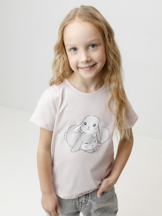 

Футболка для девочек CROCKID, КР 302865, цвет - бежевый, Футболка