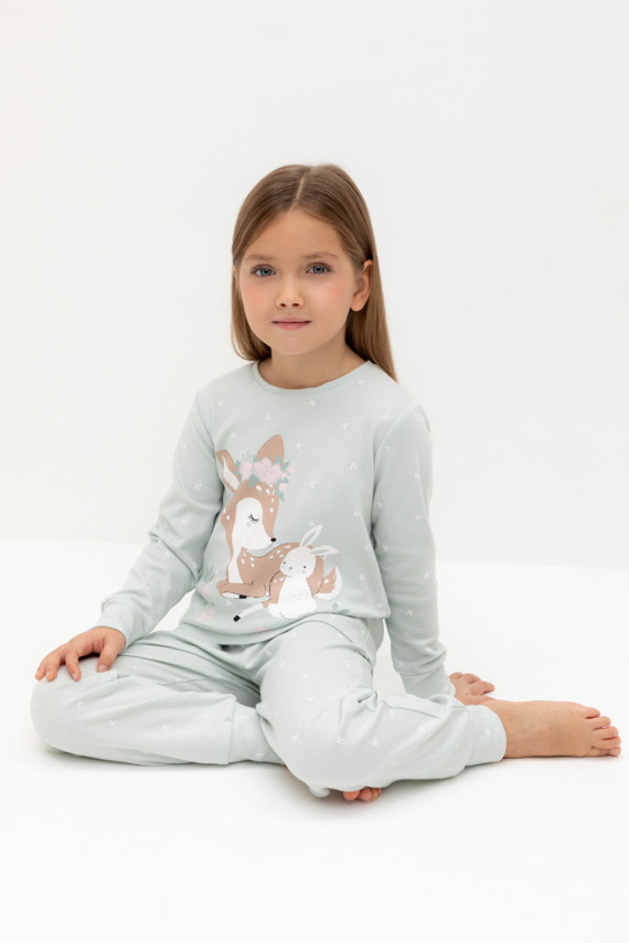 

Пижама для девочек CROCKID, К 1621, цвет - светло-серый5, Пижама