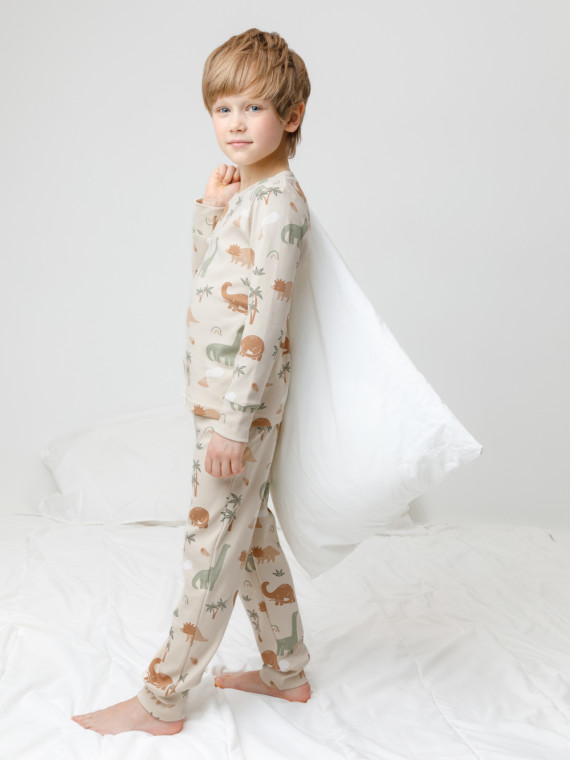 

Пижама для мальчиков CROCKID, К 1552, цвет - светло-бежевый, Пижама
