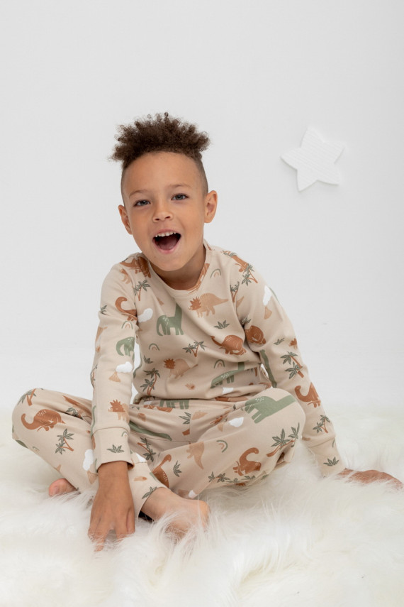 Пижама для мальчиков CROCKID К 1552 цвет - светло-бежевый 599₽