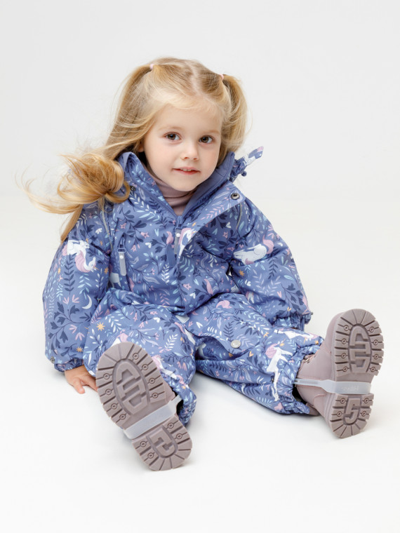 

Комбинезон детский с утеплителем нового поколения для девочек CROCKID, ВК 60105/н/11 ГР, цвет - фиолетовый, Комбинезон детский с утеплителем нового поколения