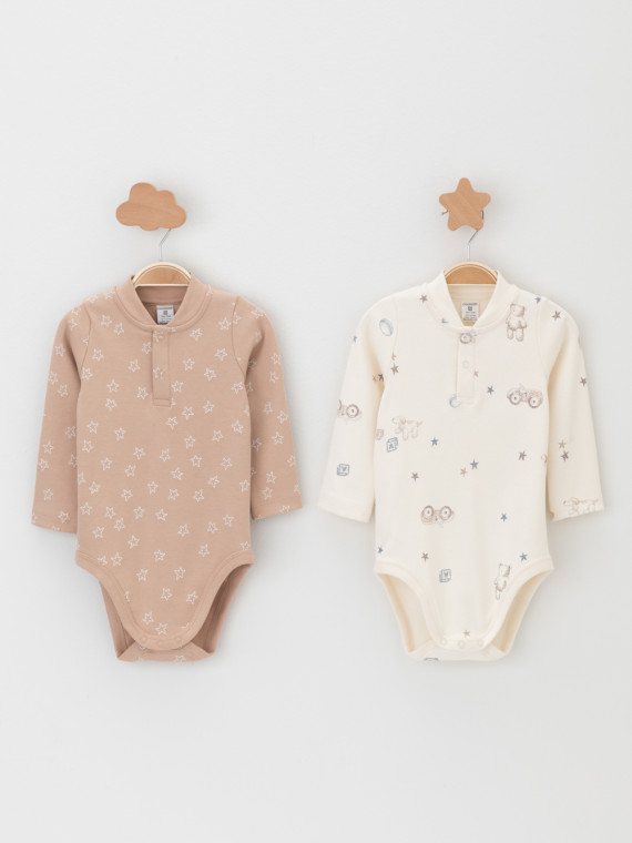 Боди для новорожденных CROCKID К 6542-2уп цвет - бежевый 959₽