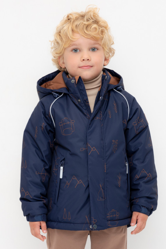 

Куртка для мальчика с утеплителем нового поколения для мальчиков CROCKID, ВК 36084/н/3 Ал, цвет - темно-синий, Куртка для мальчика с утеплителем нового поколения