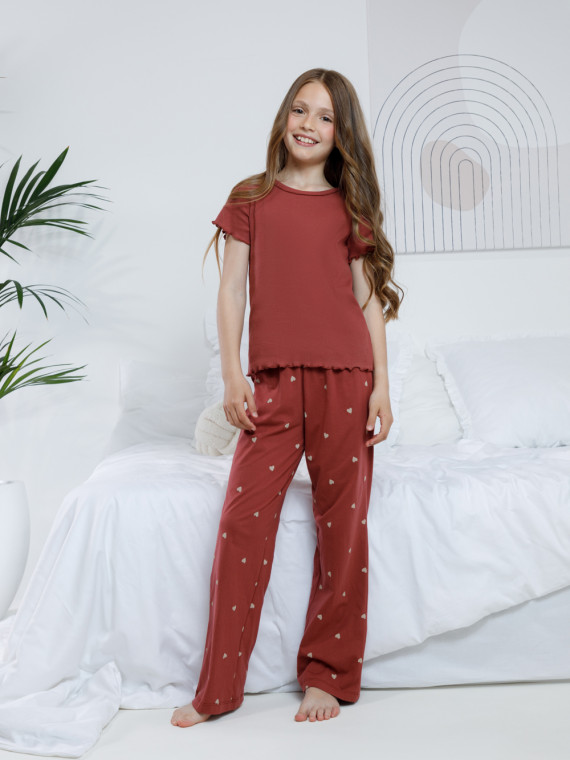 

Пижама для девочек CROCKID FAMILY, МП 1659-1, цвет - коричневый, Пижама