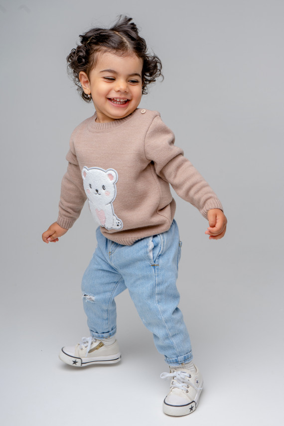 Джемпер для девочек CROCKID КВ 30116ш цвет - бежевый 1499₽