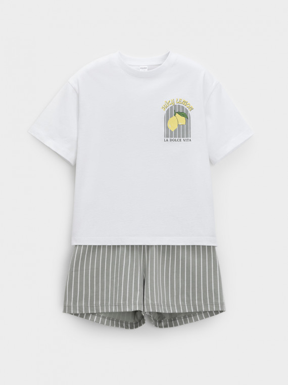 

Пижама для девочек CROCKID FAMILY, МП 1658, цвет - белый, Пижама