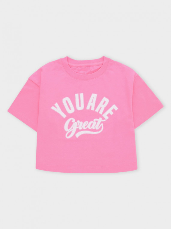 

Футболка для девочек CROCKID, КР 302936-1, цвет - розовый, Футболка