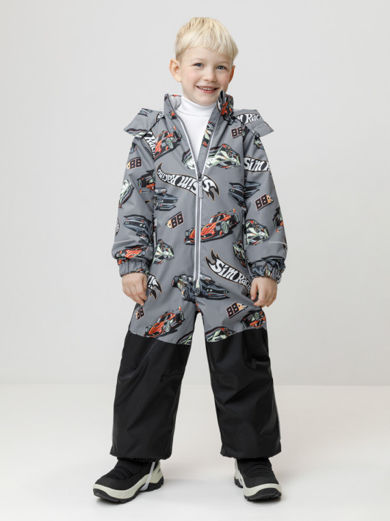 

Демисезонный комбинезон для мальчика с утеплителем для мальчиков CROCKID, ВК 60111/н/8 УЗГ, цвет - серый, Демисезонный комбинезон для мальчика с утеплителем
