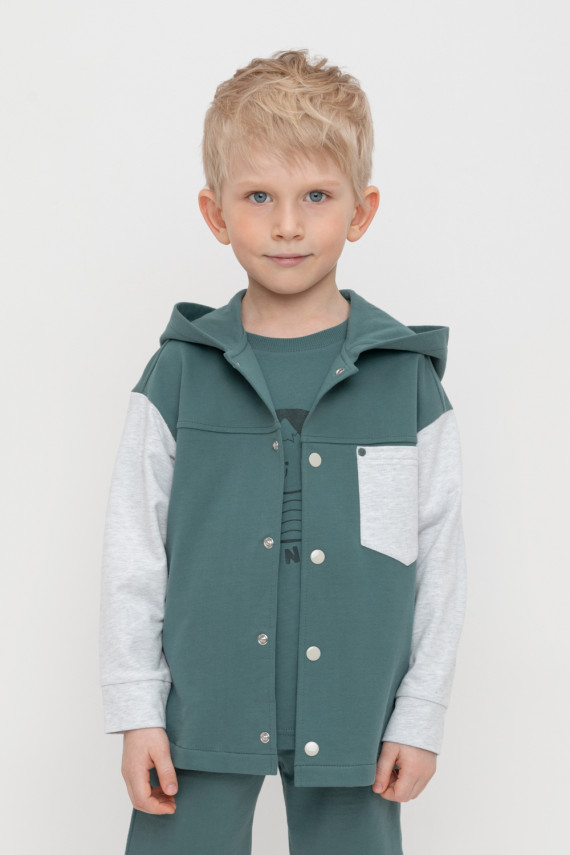 

Жакет для мальчиков CROCKID, КР 302404, цвет - зеленый, Жакет