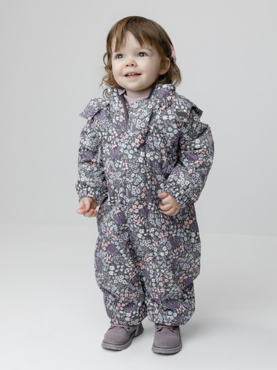 

Утепленный комбинезон на демисезон для девочки для девочек CROCKID, ВК 60085/н/71 Ал, цвет - темно-серый, Утепленный комбинезон на демисезон для девочки