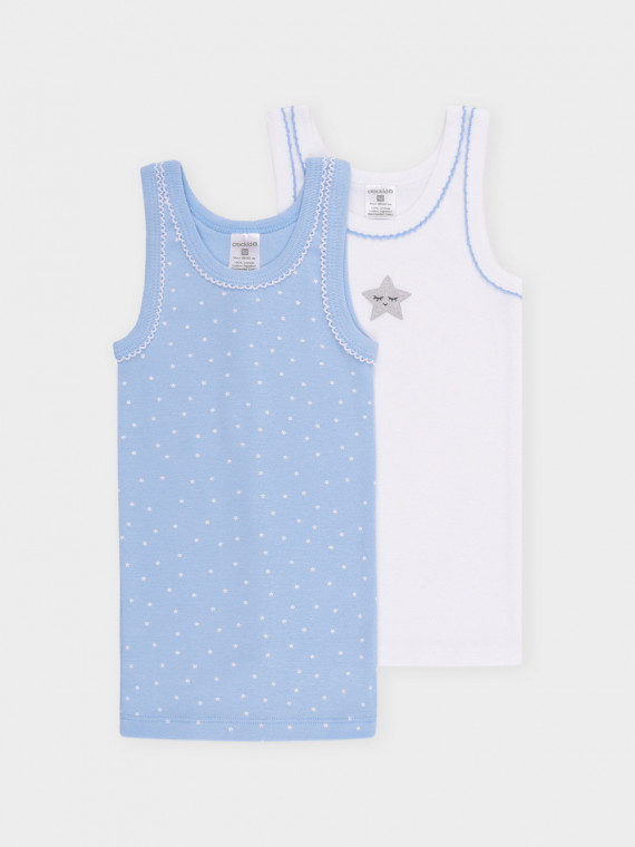 Майка для девочки в упаковке 2 шт для девочек CROCKID К 1181-2уп цвет - белый 639₽