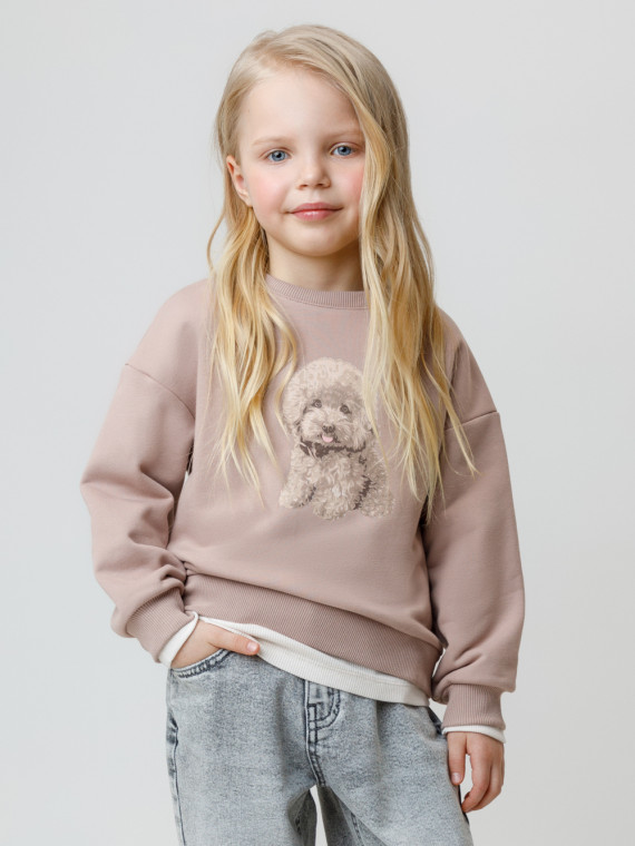 

Свитшот для девочки для девочек CROCKID, КР 302816, цвет - кофейный, Свитшот для девочки