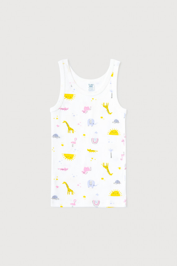 

Майка для девочек CROCKID, К 1066, цвет - сахар, Майка