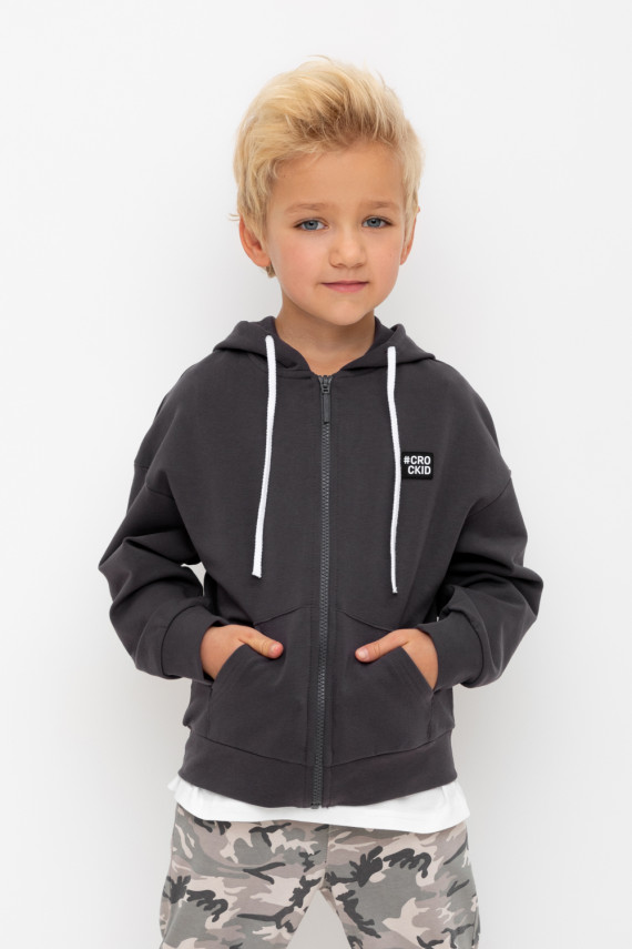 

Жакет для мальчиков CROCKID, КП 302531, цвет - темно-серый, Жакет
