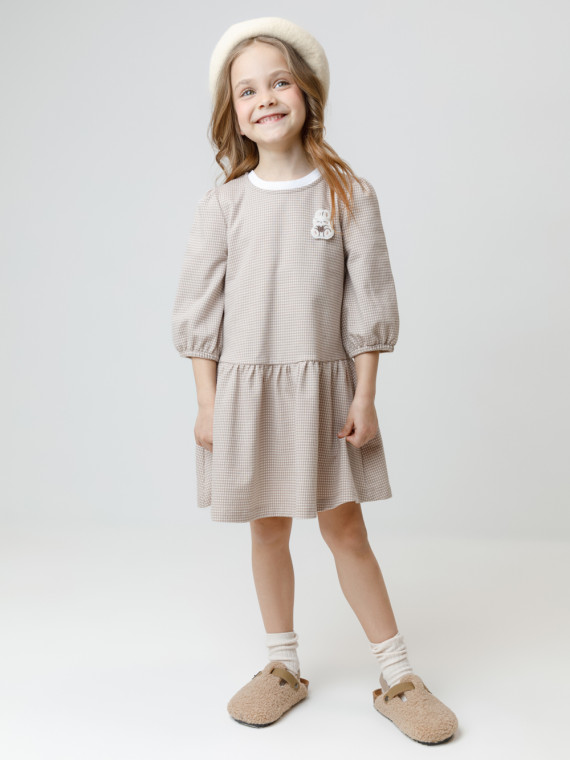 

Платье для девочек CROCKID, КР 5827, цвет - бежевый, Платье