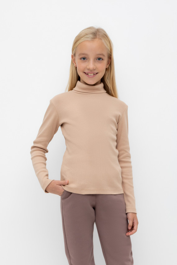 Водолазка базовая из кашкорсе для девочки для девочек CROCKID КР 301477 цвет - бежевый 499₽