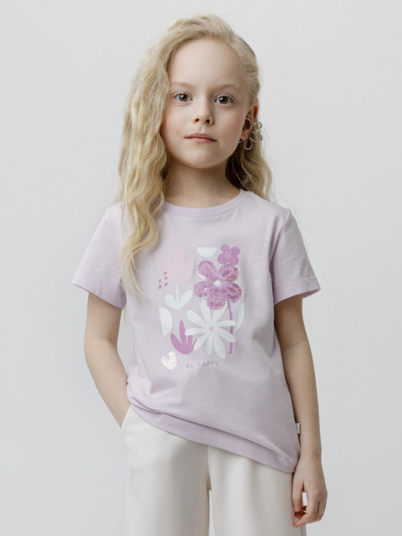 Футболка для девочек CROCKID КР 302967 цвет - фиолетовый 799₽