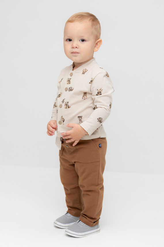 

Брюки для мальчиков CROCKID, КР 400747, цвет - коричневый, Брюки