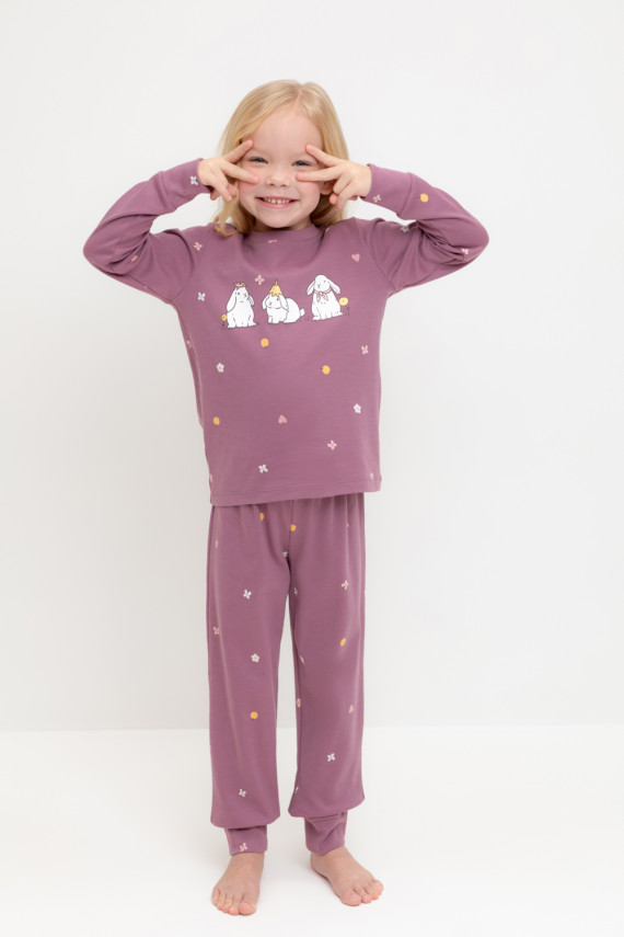 Пижама для девочек CROCKID К 1621 цвет - фиолетовый 1119₽