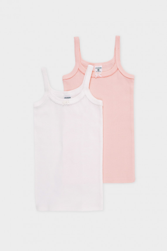 

Майка для девочки для девочек CROCKID, К 1191-2уп, цвет - розовый, Майка для девочки