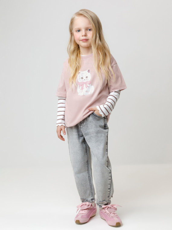 

Футболка для девочек CROCKID, КР 302809, цвет - розовый, Футболка