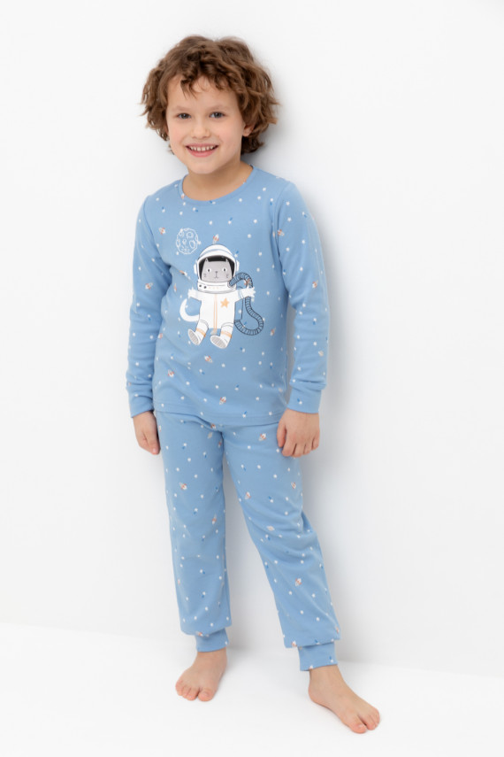 Пижама для мальчиков CROCKID К 1621 цвет - голубой 1039₽