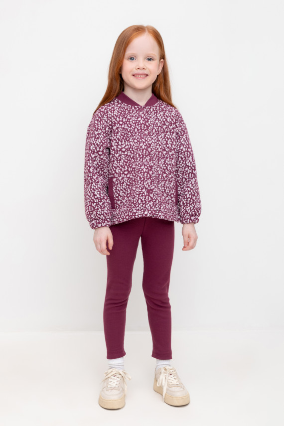 Лосины для девочки в рубчик для девочек CROCKID КР 400085 цвет - бордовый 449₽