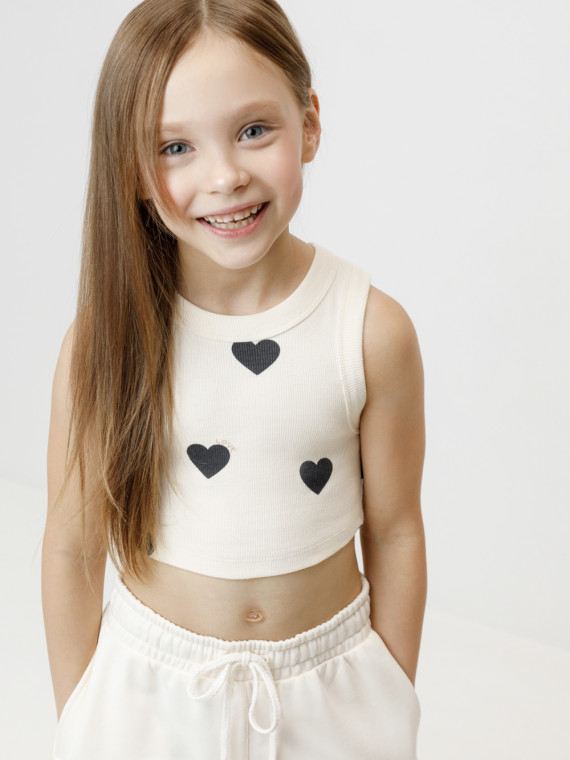 

Футболка для девочек CROCKID, КР 303034, цвет - сахар, Футболка