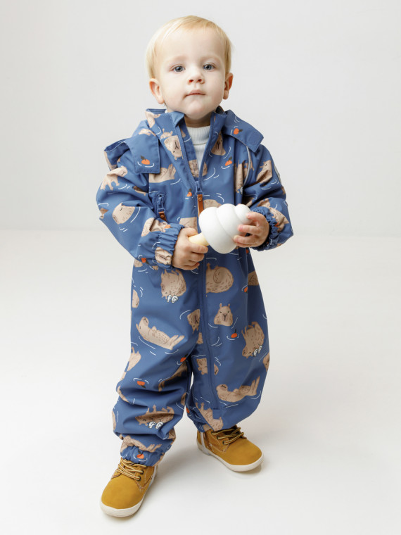 

Ветровочный комбинезон без утеплителя для мальчиков CROCKID, ВК 60088/н/24 Ал, цвет - синий, Ветровочный комбинезон без утеплителя