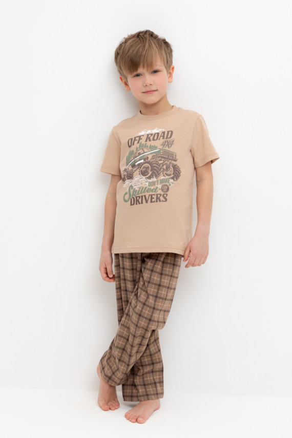 

Пижама для мальчиков CROCKID, К 1599, цвет - бежевый, Пижама