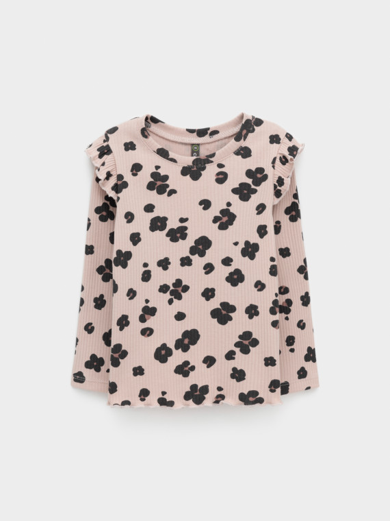 Лонгслив в рубчик для девочки для девочек CROCKID КР 302861 цвет - бежевый 719₽