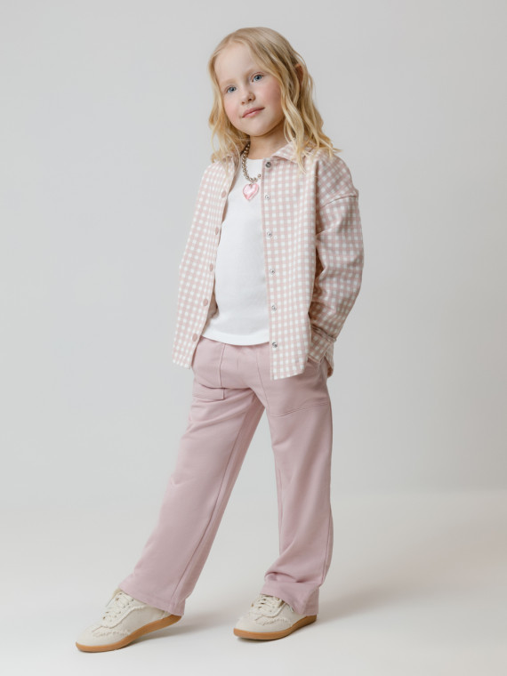 

Брюки для девочек CROCKID, КР 400786, цвет - розовый, Брюки