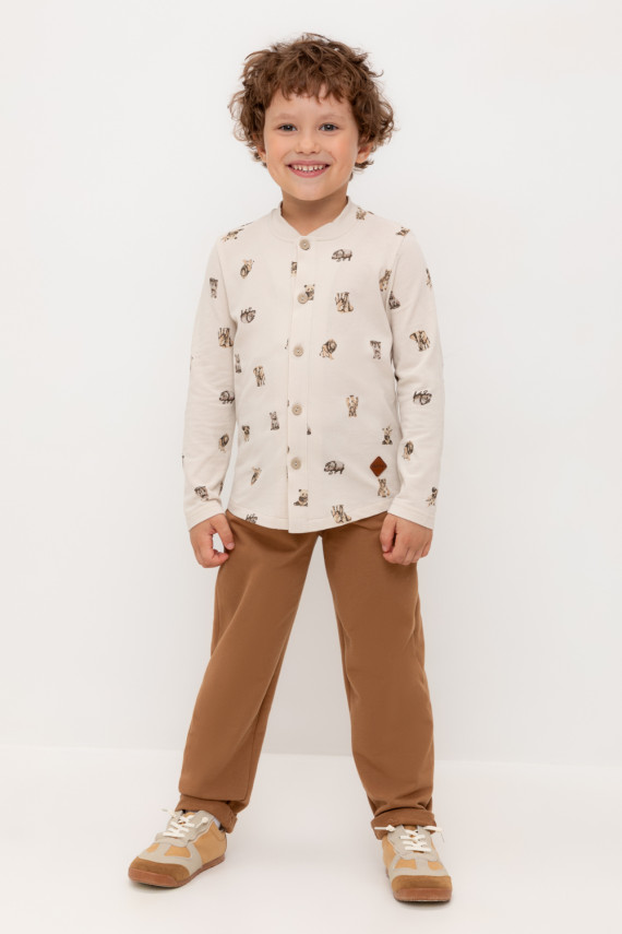 

Брюки для мальчиков CROCKID, КР 400750, цвет - коричневый, Брюки