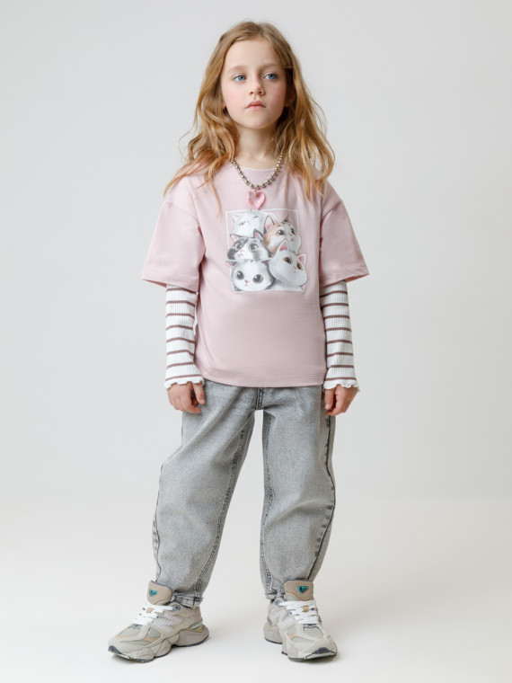 Футболка для девочек CROCKID КР 302828 цвет - розовый 639₽