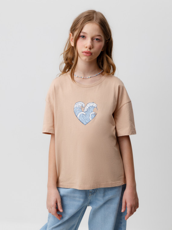 Футболка для девочек CROCKID КР 302422 цвет - бежевый 399₽