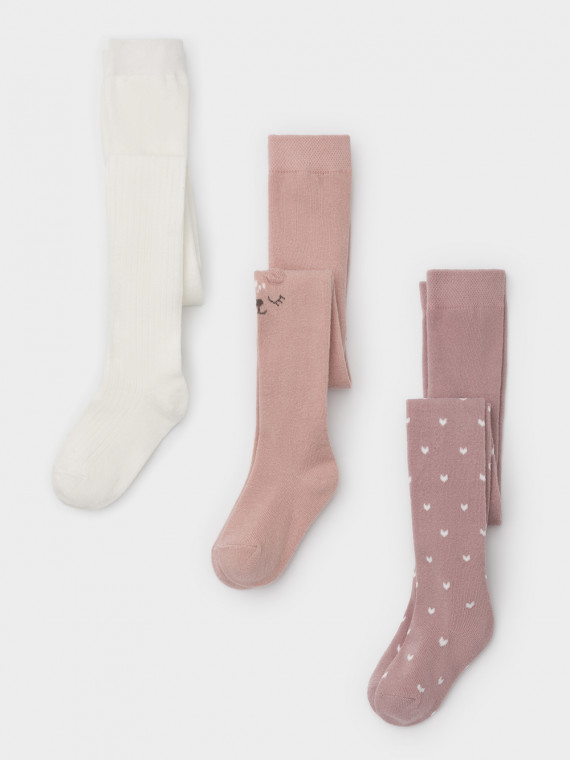 

Колготки для девочки, в комплекте 3 штуки для девочек CROCKID, К 9307-3 ФВ, цвет - розовый, Колготки для девочки, в комплекте 3 штуки