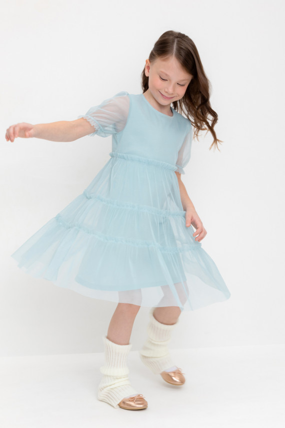 

Платье для девочек CROCKID, К 5909, цвет - голубой, Платье