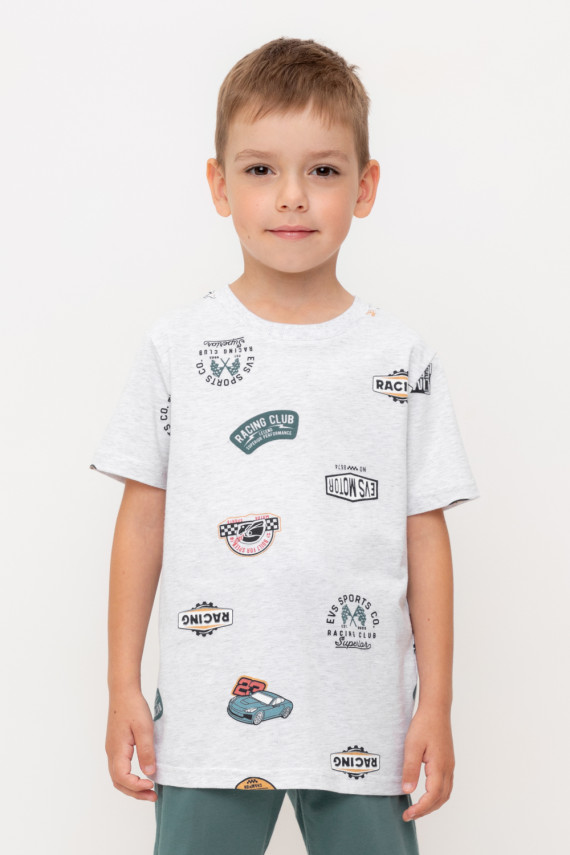 

Футболка для мальчиков CROCKID, КР 302594, цвет - светло-серый5, Футболка