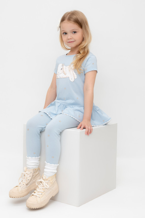 Лосины для девочки для девочек CROCKID КР 4074-1 цвет - голубой 499₽