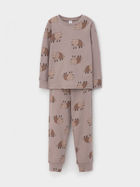 

Пижама для мальчиков CROCKID, К 1552, цвет - кофейный, Пижама