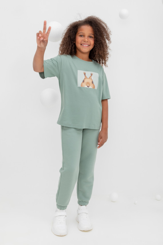 

Брюки для девочек CROCKID, КР 400586, цвет - зеленый, Брюки